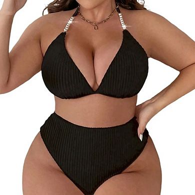 Womens Plus Size Bikini Set - Tummy Control, High Waisted 2 Piece Swimsuits Bathing Suits