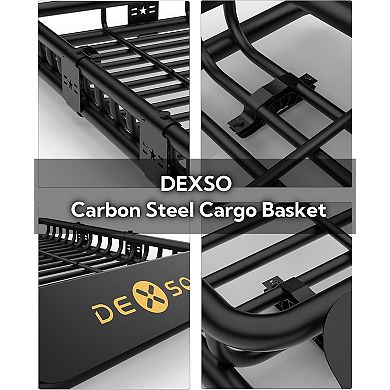 Universal Roof Rack Basket, Heavy Duty 200 LB Capacity Extension & Wind Fairing