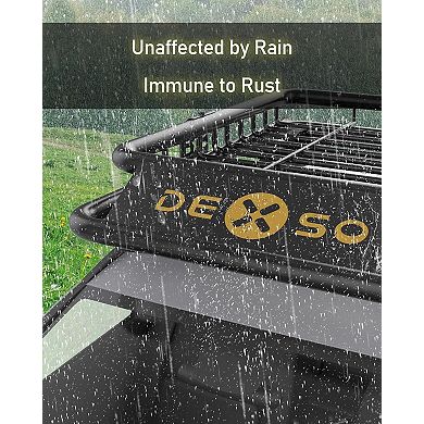 Universal Roof Rack Basket, Heavy Duty 200 LB Capacity Extension & Wind Fairing