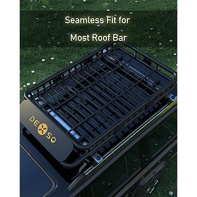 Universal Roof Rack Basket, Heavy Duty 200 LB Capacity Extension & Wind Fairing