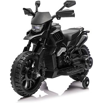 6V Ride-On Motorcycle for Kids, Electric Bike w/ Training Wheels, Music, Outdoor Toy
