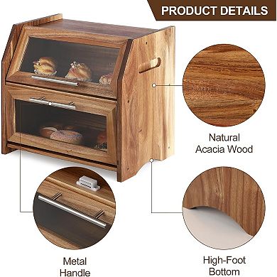 Farmhouse Bread Box Countertop, Bread Storage Container, Large Capacity Storage Container