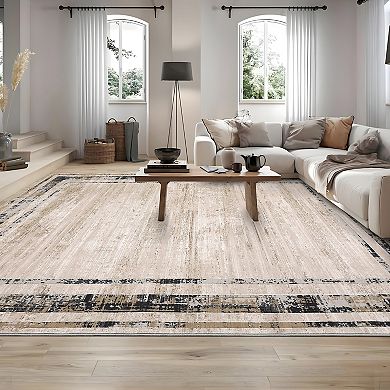 Pearl Velvet Dark Blue Rectangular Hallway Bathroom Entryway Kitchen Office Foldable Geometric Rug