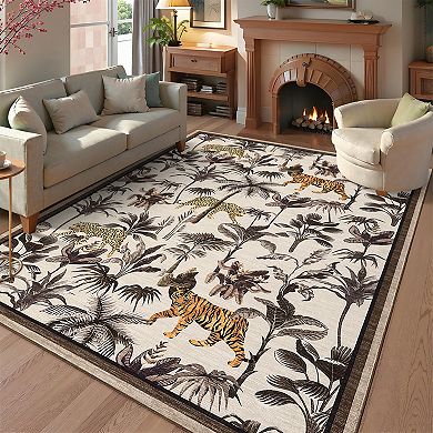 Polyester Rectangular Hallway Bathroom Entryway Kitchen Office Modern Washable Area Rug