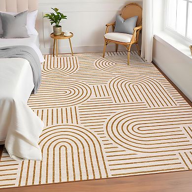 Modern Abstract Living Room Rug Non Slip Thin Washable Soft Low Pile Carpet Indoor Decorative Mat