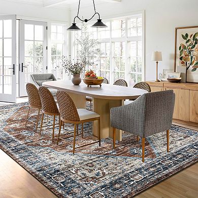 Polyester Cashmere Hallway Bathroom Entryway Kitchen Office Foldable Geometric Rug