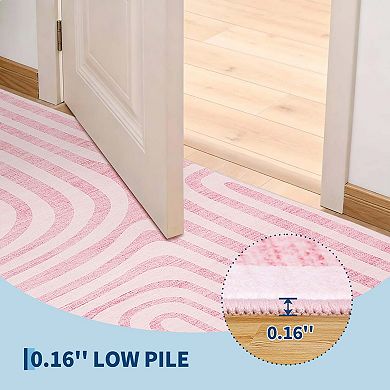 Abstract Washable Area Rug, Rug for Bedroom Non-Slip Soft Living Room Rug