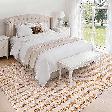 Abstract Washable Area Rug, Rug for Bedroom Non-Slip Soft Living Room Rug
