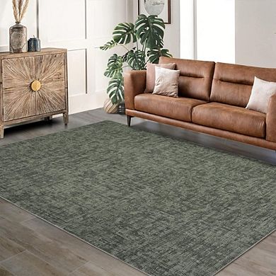 Modern Washable Rug Non Slip Neutral Plain Carpet Soft Low Pile Thin Floor for Office Living Room