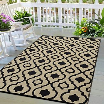 Reversible Plastic Straw Outdoor Rug Waterproof, Lightweight Camping Mat for Patio, RV, Picnic