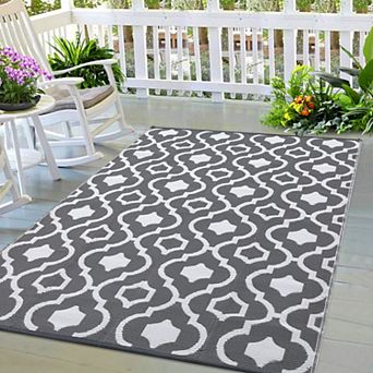 Reversible Plastic Straw Outdoor Rug Waterproof, Lightweight Camping Mat for Patio, RV, Picnic