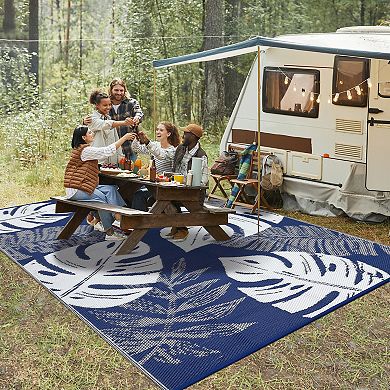 Rectangular Beach Front Porches Patio Picnic RV Camping Garage Wide Leaves Modern Area Rug