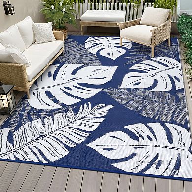 Rectangular Beach Front Porches Patio Picnic RV Camping Garage Wide Leaves Modern Area Rug
