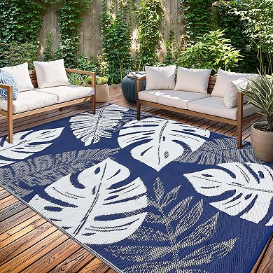 Rectangular Beach Front Porches Patio Picnic RV Camping Garage Wide Leaves Modern Area Rug