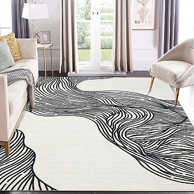 Polyester Cashmere Imitation Rectangular Hallway Bathroom Entryway Kitchen Office Washable Area Rug