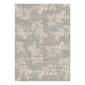 Washable Leaf Indoor Area Rug Low Pile Stain-Resistant Non Shedding Area Rug