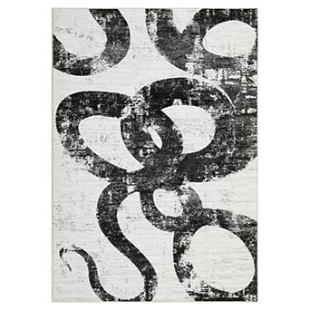Polyester Rectangular Hallway Bathroom Entryway Kitchen Office Foldable Geometric Abstract Rug