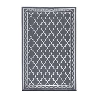 Rectangular Beach Front Porches Patio Picnic RV Camping Garage Rhomb Border Modern Moroccan Area Rug
