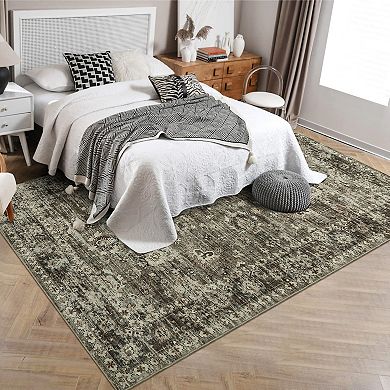 Polyester Imitation Cashmere Rectangular Hallway Bathroom Entryway Kitchen Office Washable Area Rug