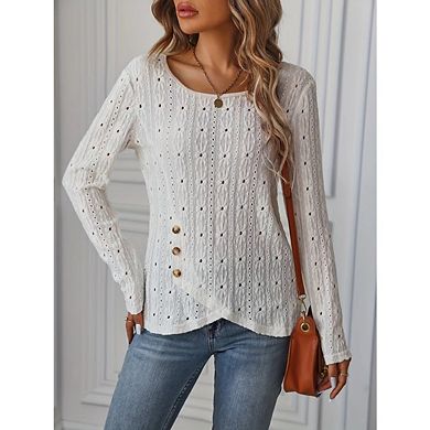 Women's Vintage Floral Boho Puff Sleeve Blouse V-Neck Button Down Embroidered Shirts