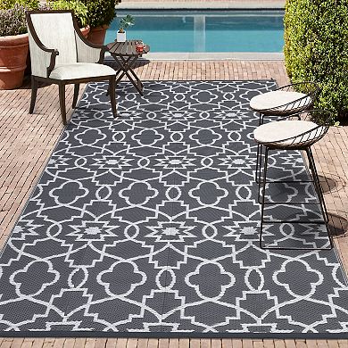 Rectangular Beach Front Porches Patio Picnic RV Camping Garage Flower Geometry Modern Area Rug