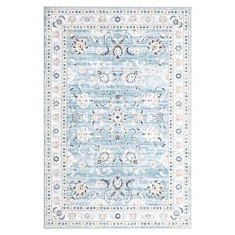 Polyester Printed Persian Medallion Washable Floral Hallway Runner Rug