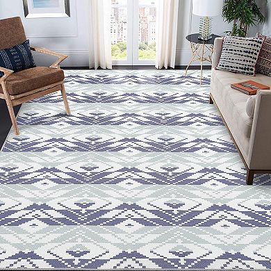 Rectangular Hallway Bathroom Entryway Kitchen Office Foldable Geometric Printed Washable Area Rug