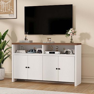 Farmhouse Buffet Sideboard Cabinet with Storage, Coffee Bar with Doors and Adjustable Shelves