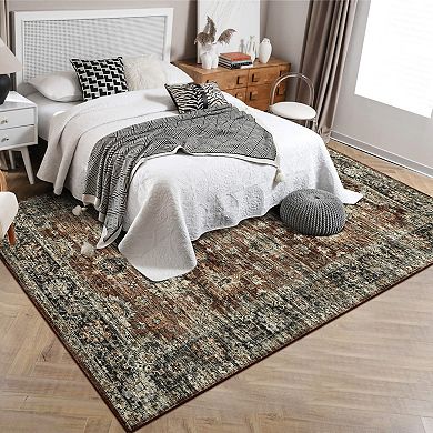 Polyester Imitation Cashmere Rectangular Hallway Bathroom Entryway Kitchen Office Washable Area Rug