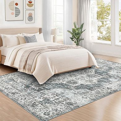 Modern Abstract Living Room Rug Non Slip Thin Washable Soft Low Pile Carpet Indoor Decorative Mat