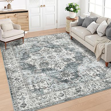 Modern Abstract Living Room Rug Non Slip Thin Washable Soft Low Pile Carpet Indoor Decorative Mat