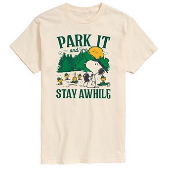 Men's Peanuts Beagle Scouts Park It & Stay Awhile Graphic Tee