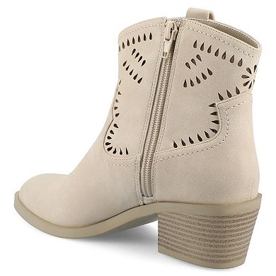 Journee Cheyenne Women's Stacked Heel Ankle Boots