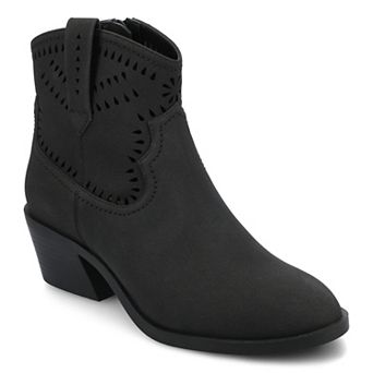 Journee Cheyenne Women's Stacked Heel Ankle Boots