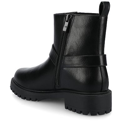 Journee Kalistah Women's Moto Slip-On Lug Sole Ankle Boots
