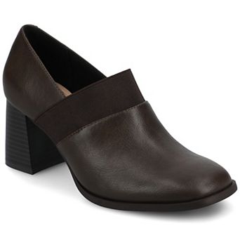 Journee Maeve Women's Stretch Square Toe Stacked Heel Ankle Boots