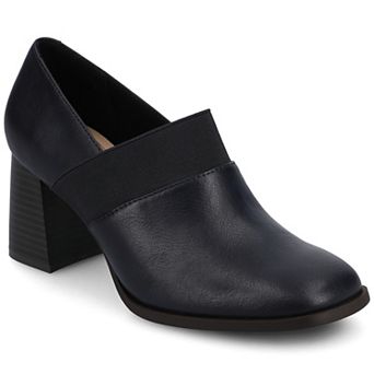 Journee Maeve Women's Stretch Square Toe Stacked Heel Ankle Boots