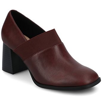 Journee Maeve Women's Stretch Square Toe Stacked Heel Ankle Boots