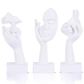 Abstract Thinker Statues: Decorate Home, Office, or Shelf - Set of 3 (5.98" - 6.57" H, 2.1" W)