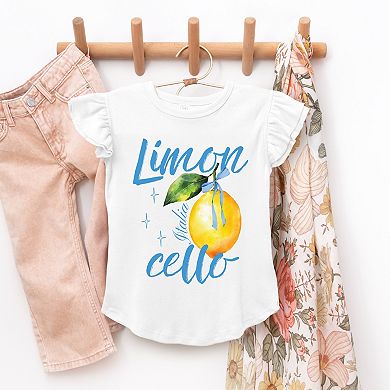 Limoncello Watercolor - Flutter Sleeve Graphic T-Shirt