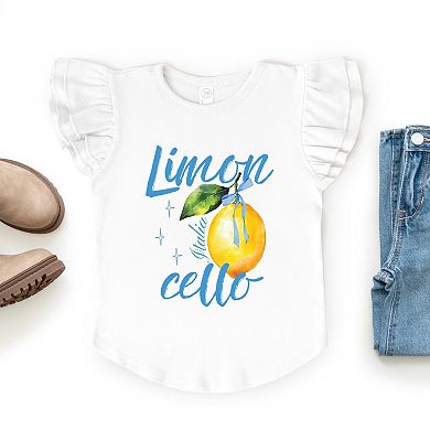 Limoncello Watercolor - Flutter Sleeve Graphic T-Shirt