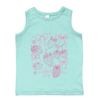 Coquette Strawberries Outlined - Toddler Graphic Tank