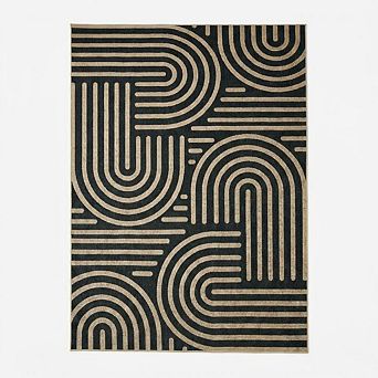 Abstract Area Rug Non Slip Foldable Ultra Thin Pet Friendly Vacuum Clean Floor Cover for Bedroom