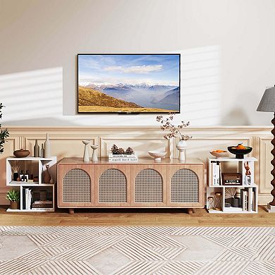 Costway 3-Tier Bookshelf Geometric Bookcase Side Table with Open Storage Display Shelf