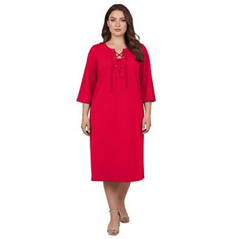 Avenue Women's Plus Size Lacing Sheath Dress