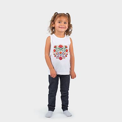 Swirly Florals Faux Texture - Toddler Graphic Tank
