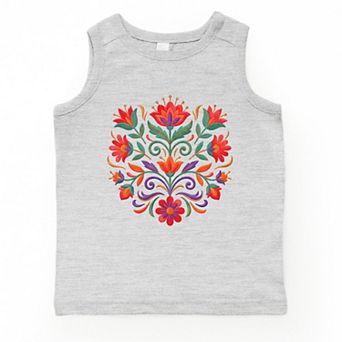 Swirly Florals Faux Texture - Toddler Graphic Tank