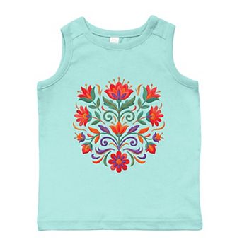 Swirly Florals Faux Texture - Toddler Graphic Tank