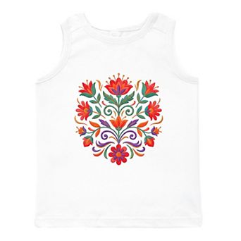 Swirly Florals Faux Texture - Toddler Graphic Tank