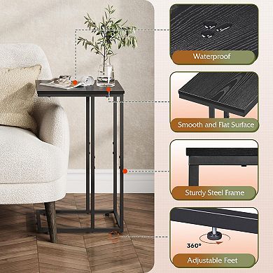 C Shaped End Table TV Tray Table Home Dorm